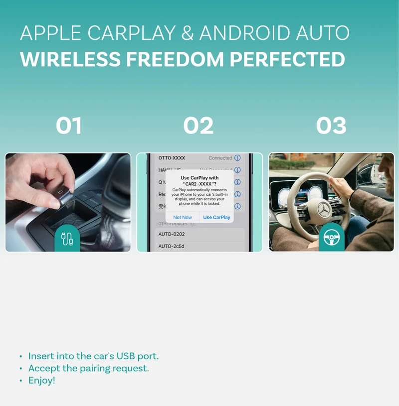 محول Ottocast Mini Cube اللاسلكي لـ CarPlay و Android Auto - الصورة 13
